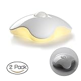 HUABEI 【まとめ買いセット】 人感LEDセンサーライト 2バック ナイトライト 四つ葉 省エネ 超寿命 3Mテープ 階段 クロゼット ロッカー 玄関 自動点灯消灯 夜間ライト（電球色）