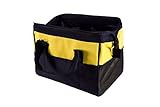 Yellow and Black 14-Inch Pocket Large Big Mouth Tool Storage Bag [並行輸入品]