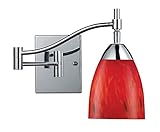 Elk 10151/1PC-FR Celina 1-Light Swing arm Sconce In Polished Chrome with Fire Red Glass [並行輸入品]