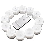 12Pcs LED Tea Lights with Remote Control for Seasonal and Festival Celebration Realistic Flickering 