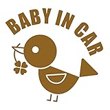 imoninn BABY in car ステッカー　【シンプル版】　No.02　コトリさん　（ゴールドメタリック）