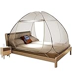 LIQICAI 蚊帳 強い弾性鋼線 高密度ネット 折り畳み可能、 便利な3ドア2色6サイズオプション ( 色 : カーキ , サイズ さいず : 1.35 x 1.92x 1.40m )