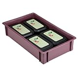 コンテナ NO.4ｺﾝﾃﾅﾌﾞﾗｳﾝ [外寸68 x 40 x 13.5cm ・内寸63.7 x 36.3 x 12.4cm] ポリプロピレン樹脂 食洗機可 (7-123-4) 料亭 旅館 和食器 飲食店 業務用