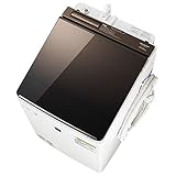 シャープ SHARP (超音波ウォッシャー搭載)タテ型洗濯乾燥機 ハーフミラーガラストップ ダイヤカット穴なし槽 ブラウン系 ES-PU10C-T