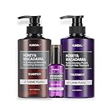 【KUNDAL/クンダル】シャンプー500ml＆トリートメント500ml＆ヘアセラム100ml #イランイラン ＃ハニー＆マカデミアヘアケア３種セット＃ロマンチックでムーディーな香り#詰め替え用#リフィール＃ヘアオイル＃ネイチャーシャンプー＃プロテイントリートメント