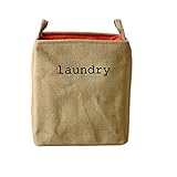 VKOSHA ランドリーバスケット 耐久性 収納袋 折り畳み式洗濯バッグ 綿麻 収納ボックス 収納バッグ　ランドリーかご 汚れた衣類の収納バスケット雑貨収納 大容量 (36 X 25 X 36cm) ジュート