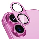 Podick カメラカバー iPhone 16/16 Plus用 カメラ保護 アイフォン16/16プラス 対応 レンズカバー 全面保護 9H強化ガラス アルミ合金 耐衝撃 キズ防止 高透過率 黒縁取り 露出オーバー防止 防滴 防塵 貼り付け簡単 自動吸着 気泡ゼロ レンズフィルム (ピンク)