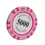 TX GIRL 25PCS / SETクレイポーカーチップカジノバカラクラウンモンテカルロデザインクレイポーカークレイコンポジットトリムステッカー14グラム/ PC (Color : 5000)