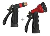 Hand Sprayer and Hose Nozzle with Adjustable 7 Pattern Sprayer Head, Heavy Duty Metal Pistol Grip Tr