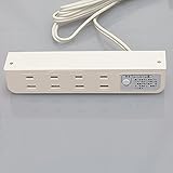 ノア 家具用コンセント（什器用） 4ヶ口コンセント 白 VFFコード1.9m 棚下直付タイプ 1500Wまで ブレーカー付 NC1524Nブレーカー付白