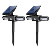InnoGear 360° USB Solar Lights with Dual Head Waterproof Outdoor Landscape Lighting Garden Light, Pa