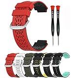 [Ponrio] GARMIN Foreathlete 235j 交換ベルト ガーミン 220J 230J 235 620J 630J 735XTJ ベルト garmin ベルト 腕時計 切替え バンド ソフト シリコン製 工具付き 6色 レッド＋ブラック