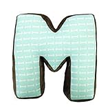 One Grace Place Puppy Pal Boy Letter Pillow M, Powder Blue, Sage Green, Chocolate Brown, Orange, Whi