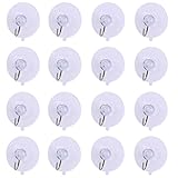 ezakka 45 mm吸盤フック、バスルームキッチン壁ウィンドウフックハンガー、16-pack
