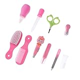 GRALARA プラスチック　10本　　爪　ヘア　ケア　グルーミング　ブラシ　キット　　赤ちゃん　子供　全2色 - ピンク