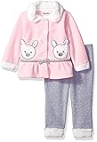 Little Lass Baby Girls' 2 Piece Fleece Set Pink/Grey 12 Months [並行輸入品]