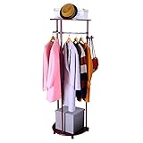 BAOYOUNI オシャレ 木製 省スペース 衣類収納 コートラック ハンガーラック DQ-0804