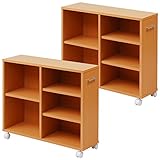 山善(YAMAZEN) キャスター付押入れ収納ラック（幅20）2個組 CSR-7520(NB) ナチュラル