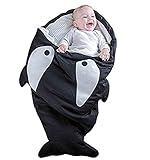Cute Sharkベビー寝袋新生児幼児Sleeping袋Warm Swaddlingブランケット0 – 3年の カラー: ブラック