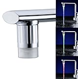 JJ.HRD 水が光る 蛇口 LED ライト 水流 発光 電池不要 節水 効果 暗闇 OK 24mm径 (泡沫, 温感センサー)