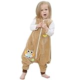 ベビーパジャマ 袖なし ロンパース 子ども 着ぐるみ ジャンプスーツ かわいい動物柄 カバーオール プレゼント 出産祝い (82CM(5-6歳), コーヒー色)