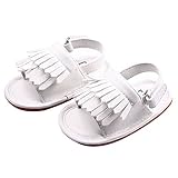 ゴシレ Gosear かわいい タッセルスタイル ラバーソール サンダル 乳児の赤ちゃん ベビー女靴 シューズ 合う 0ヶ月から6ヶ月の赤ちゃん 白色 サイズ11