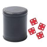 Ladygogo ダイスカップ ダイススタッキング サイコロカップ 19mm サイコロ 4個 マジック PU レザー