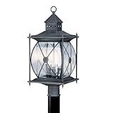 Livex Lighting 2096-61 Outdoor Post with Clear Beveled Glass Shades, Charcoal [並行輸入品]