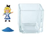花市場直送便 ミニチュアガラス アリスちゃん & カラーサンド コバルト & 植え込み用グラス ニューブロックS