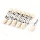 uxcell 軸付砥石　ウールフェルト製 研削ビット　スチール製　シルバートーン 8x16mm 3mmシャンク径 12個入り