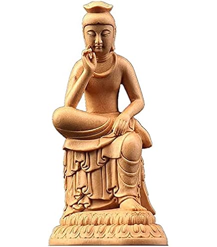 Amazon｜弥勒菩薩 仏像 木彫仏像 【弥勒菩薩半跏思惟像】仏壇仏像 置物 