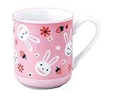 見谷陶器 ピンクうさぎマグカップ
