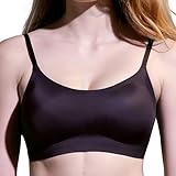 EBY シームレスブラレット | 調節可能なストラップブラレット 女性用 | 取り外し可能なパッド&アンダーワイヤなし 一日中快適, ブラック, Medium