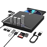 ブルーレイドライブ 外付け Blu-ray 外付けドライブ ブルーレイプレーヤー 外付け 外付けブルーレイドライブ USB3.0/Type-Cポート付き DVDドライブ 外付けBD/DVD/CD/プレーヤー Blurayドライブ 外付け 軽量 薄型 CD/DVD読取・CD書き込みドライブ (ブラック)