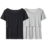 Angelbee 授乳服 マタニティウェア 授乳口付き 授乳タンクトップ Ｔシャツ 産前・産後兼用 キャミソール 2枚組 (M)