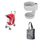 【セット買い】 Maclaren Strollers Globetrotter カーディナル/ホワイト + カップホルダー + マガジントートバッグ
