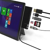 「最新型」Microsoft Surface Pro 4/Pro 5/Pro 6 用USB 3.0 ハブ 6in1ドッキングステーション 4K HDMI ポート + SD&Micro SDカードリーダー + LANポート + 2 USB 3.0 ポート マルチ変換アダプタ