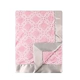 Hudson Baby Blanket with Satin Binding, Damask [並行輸入品]