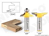 Yonico 12221 ミディアム オジー 2 ビット マッチング エントリードア プロファイル ルータービットセット 1/2インチ(12.7mm) シャンク