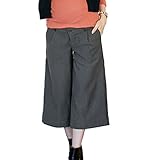 Angeliebe エンジェリーベ マタニティ 裏 フェルト タッチ ガウチョ パンツ 産前 産後 対応 妊婦服 ズボン ウエストゴム アジャスター調節可 S ～ M チャコール