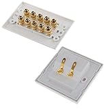 IPOTCH 2ピース　バインディング　ポスト　バナナ　プラグ　オーディオ　スピーカー　端子　壁面　プレート オーディオウォールフェースプレート