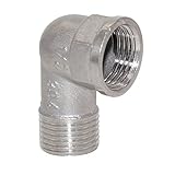 Perfk 1/2"　ダブルエンド　直角　パイプ　継手　ねじ式　エルボー　コネクター　DN15　実用的