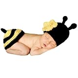 J-LAVIE ベビー 赤ちゃん コスチューム みつばち ミツバチ 蜂 ベビー服 寝相アート ハロウィン 記念撮影 誕生記念 出産祝い 毛糸 ニット帽 手作り 赤ちゃん服 仮装 かわいい 着ぐるみ