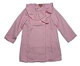 Pコート 英国テイスト フォーマル 子ども服 ジャケット フリル襟 Aライン 女の子 優雅 気品(JPBt)ライトピンク 110cm 4歳