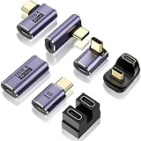 USB Cアダプター (7個パック) 100W 40Gbps 8K 60Hz 90度直角 ストレート メス - オス USB Cエクステンダー TB3/4 MacBook Pro/Air Steam DeckなどのType Cデバイス用