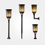 Fashionwu 2pcs 3 - in - 1 solar-powered Flame Light Prettyアウトドア芝生ヤードガーデンランプFestivalウェディングデコレーション