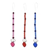 Perfk 全4色　3個セット　おしゃぶり　歯がため　おしゃぶりホルダー　おしゃぶりクリップ　おしゃぶりチェーン - レッドブルーローズレッド