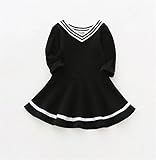 MARIAH(マリア)ワンピース ドレス Vネック　長袖　子供 女の子 ブラック　104