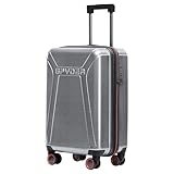 スパイダートラバーススタイルキャリーオンスーツケース, シルバー, 29"