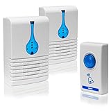 Angelsky チャイム ワイヤレス 無線 ドアベル 呼び鈴 お知らせベル 送信機１個 受信機２個セット 呼び出す音 32種類 電池式 デジタル ホームドアベル